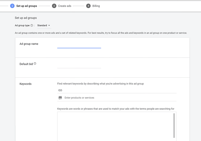 invata google ads captura ecran setare cuvinte cheie